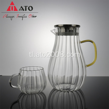 Glass water pitcher na may carafe para sa juice set